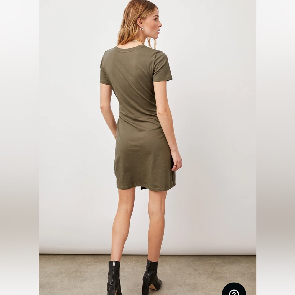 Rails Edie Dress in Canteen Olive Green Women’s Large Faux Wrap T-Shirt Casual - Picture 3 of 10